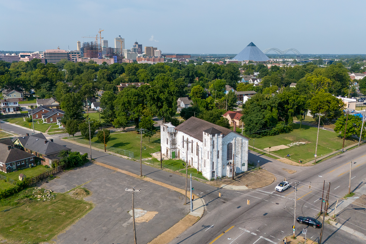 Birds-eye view of the Brick Church