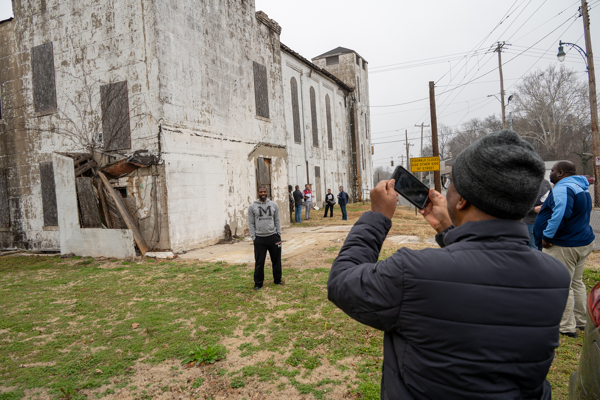 Hattiloo Theatre founder gets a photo outside the Brick Church